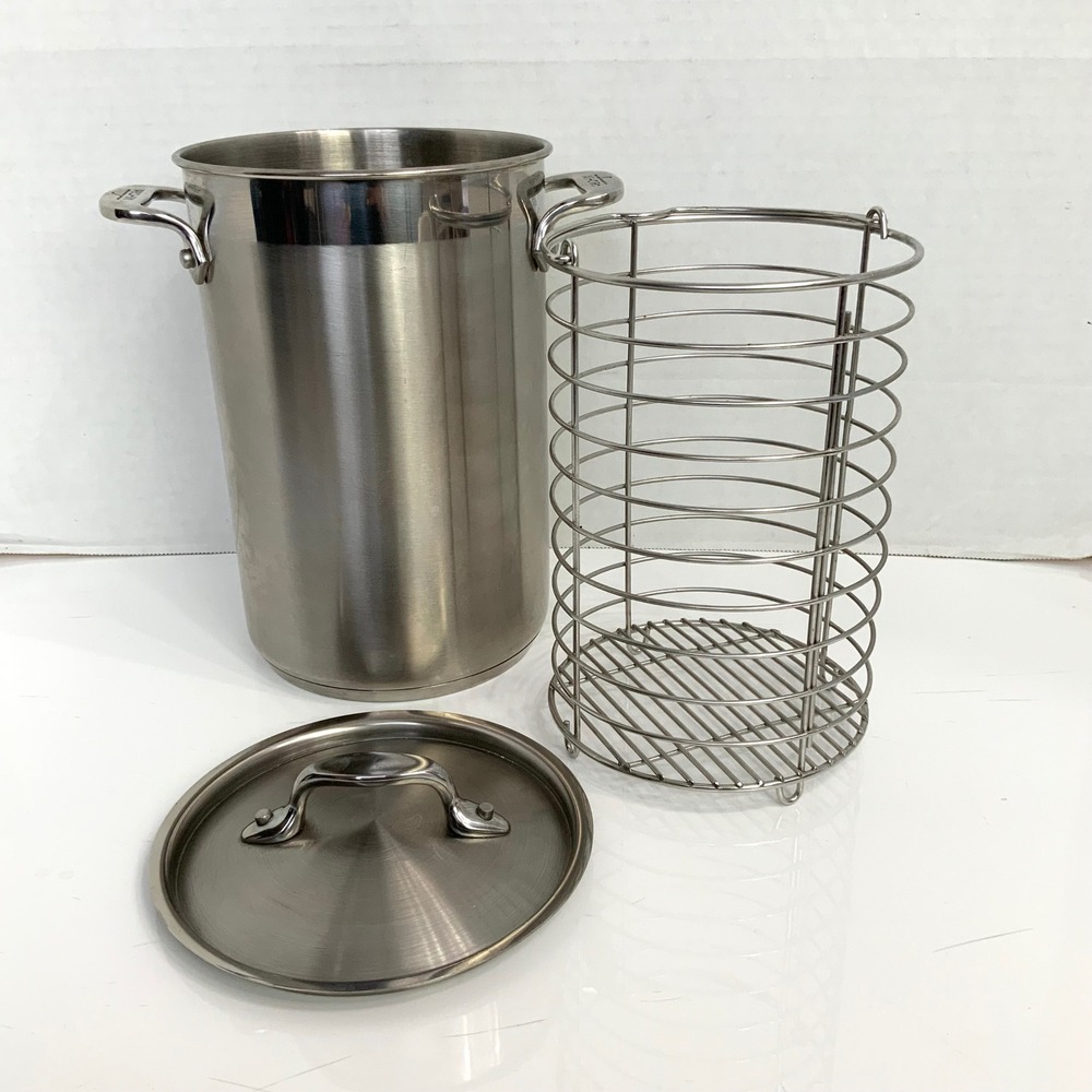 All-Clad Stainless Steel Asparagus Steamer Pot Complete With Basket & Lid